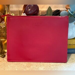 Loft Outlet Faux Leather Clutch Purse Bag Red NWOT